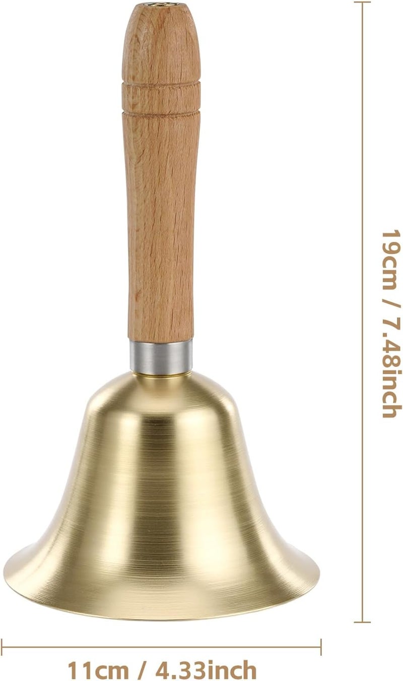 Flezoo Super Loud Hand Bell - Solid Brass Call Bell for Elderly at Home, Wedding, Animal Training, Office, Dinner, Meditation, Musical Teaching and Service(4.33inch) - Image 2